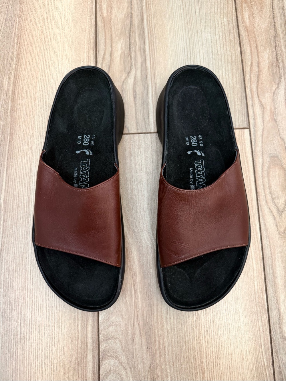 Rare Vintage Tatami by Birkenstock Brown Leather Slide Sandals Men's 10 / EU 43